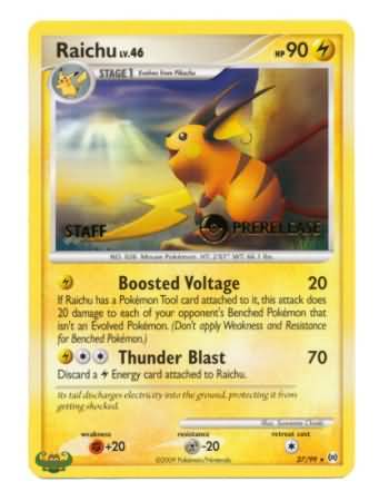 Raichu - 27/99 (Prerelease) [Staff]/99  Nintendo Promos - Promo