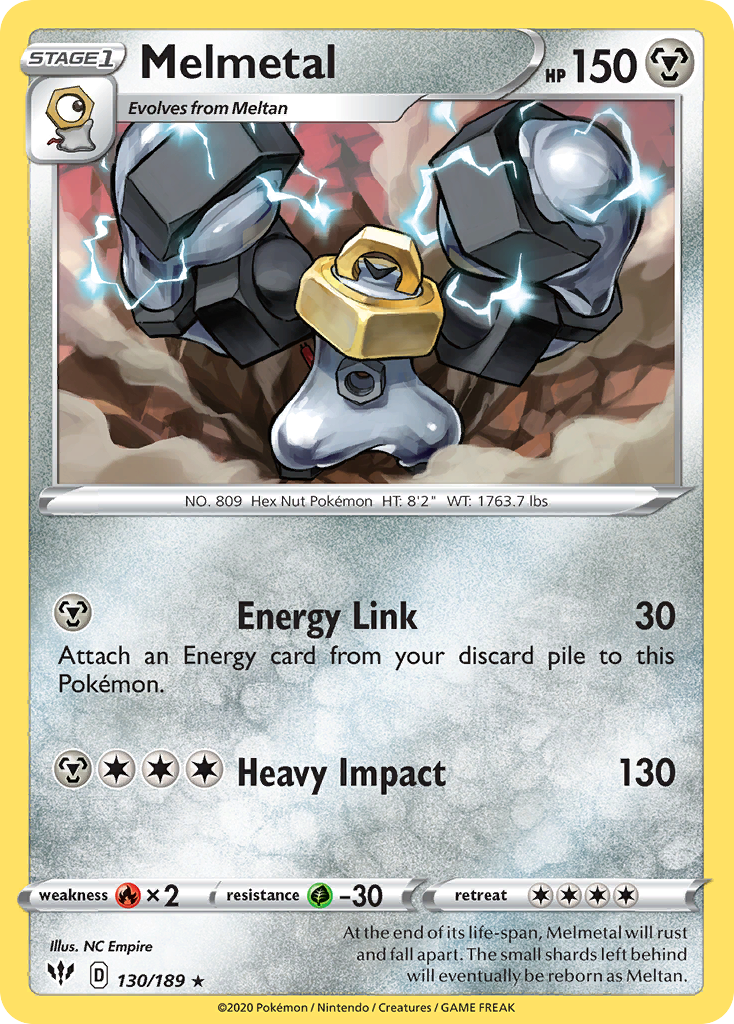 Melmetal 130  SWSH03 Darkness Ablaze - Rare