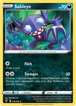 Sableye 105  SWSH04 Vivid Voltage - Uncommon
