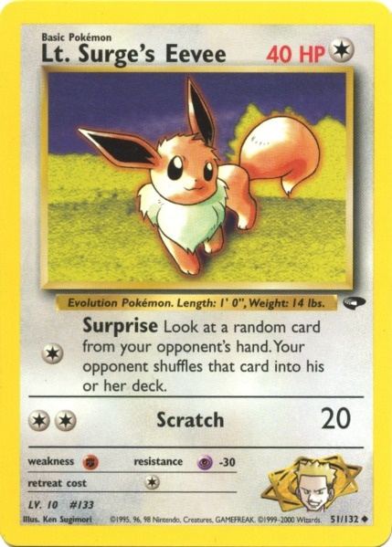 Lt. Surge's Eevee 051  - Unlimited Gym Challenge - Uncommon