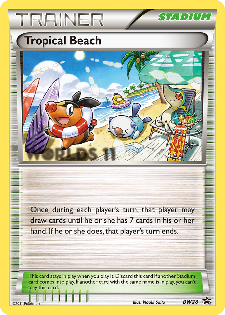 Tropical Beach - BW28 (Worlds 11)  Black and White Promos - Promo