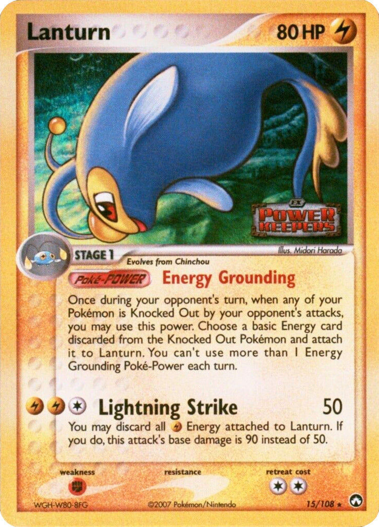 Lanturn  - Reverse Holofoil Power Keepers - Rare