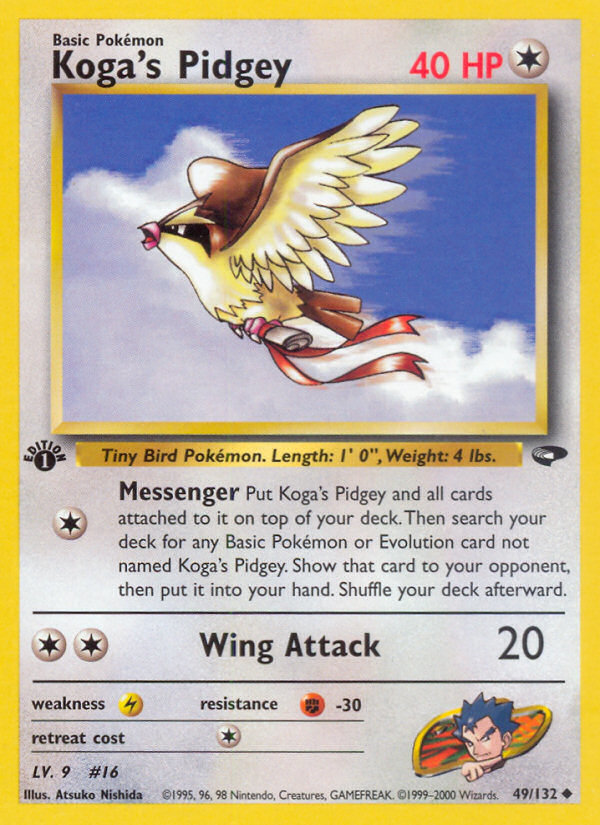Koga's Pidgey (49) 049  - 1st Edition Gym Challenge - Uncommon