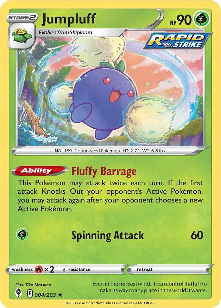 Jumpluff 004  - Holofoil SWSH07 Evolving Skies - Holo Rare