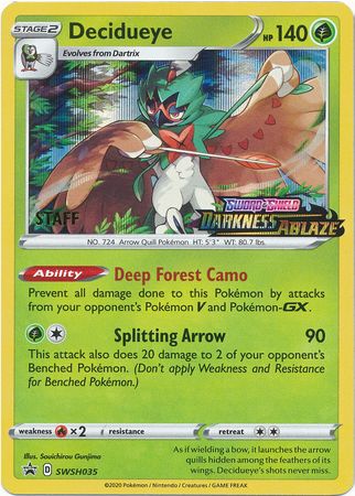 Decidueye - SWSH035 (Prerelease) [Staff]  - Holofoil SWSH Sword & Shield Promo Cards - Promo