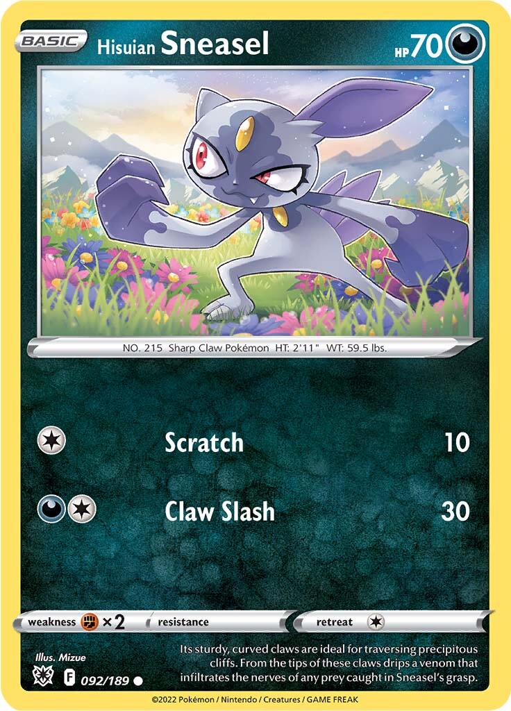 Hisuian Sneasel 092  SWSH10 Astral Radiance - Common