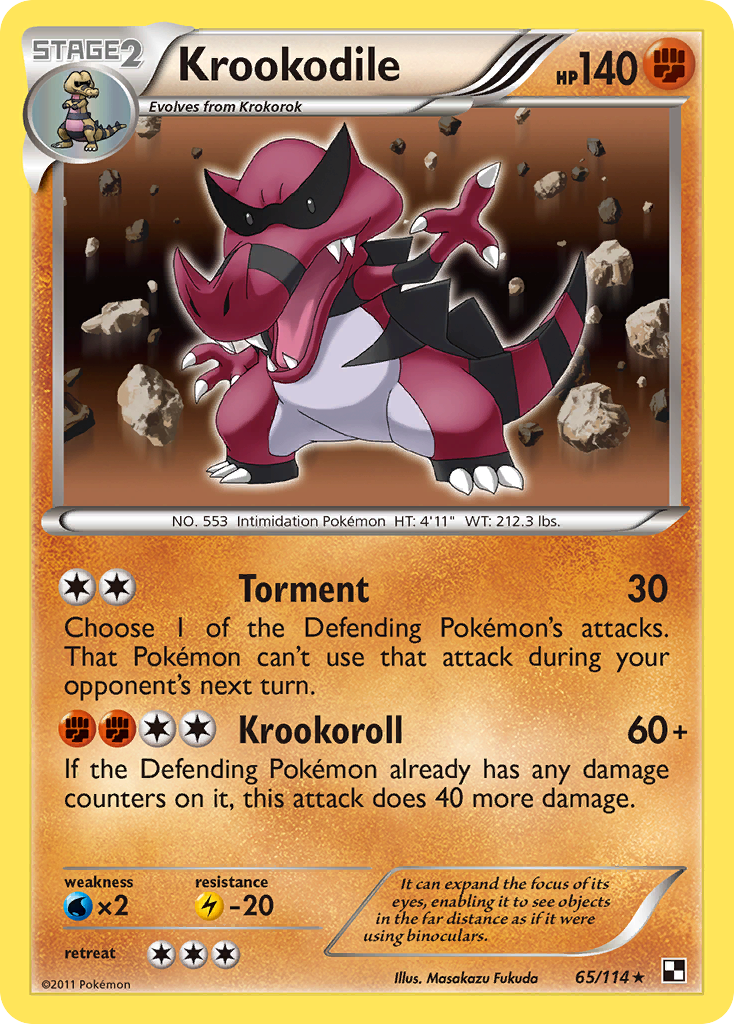 Krookodile 065/114  - Holofoil Black and White - Holo Rare