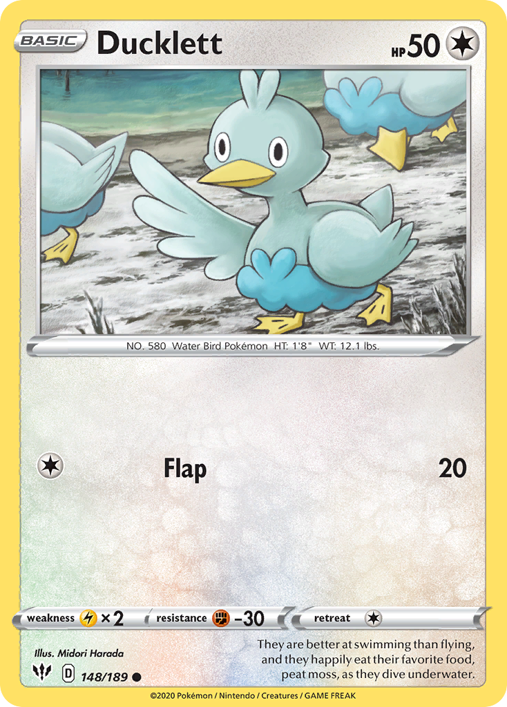 Ducklett 148  SWSH03 Darkness Ablaze - Common