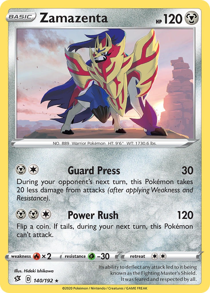 Zamazenta - 140/192 (Cracked Ice Holo)/192  - Holofoil Deck Exclusives - Holo Rare