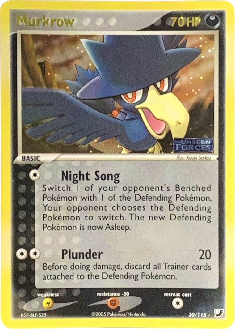Murkrow  - Reverse Holofoil Unseen Forces - Rare