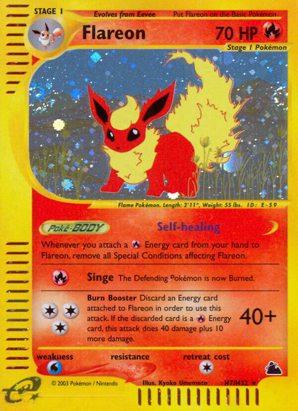 Flareon (H7)  - Holofoil Skyridge - Holo Rare