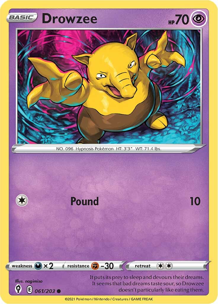 Drowzee 061  SWSH07 Evolving Skies - Common