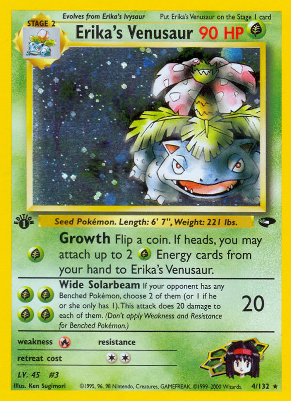 Erika's Venusaur 004  - 1st Edition Holofoil Gym Challenge - Holo Rare