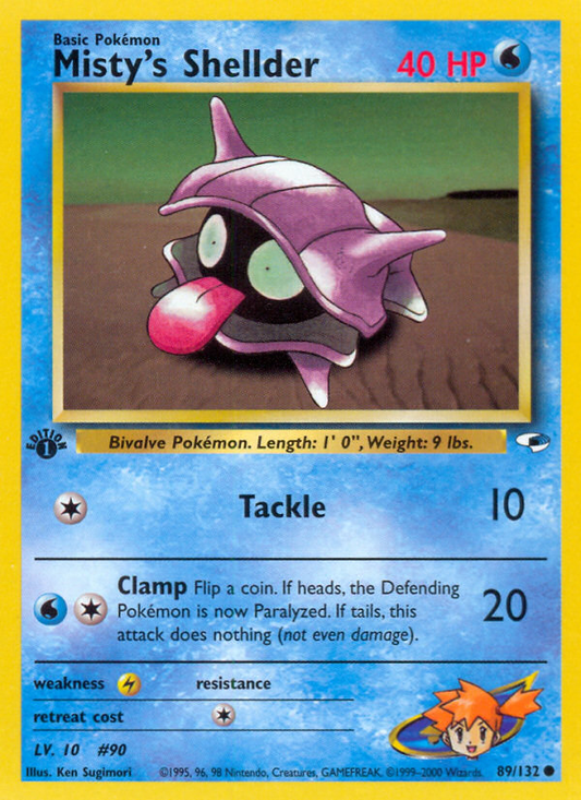Misty's Shellder 089  - 1st Edition Gym Heroes - Common