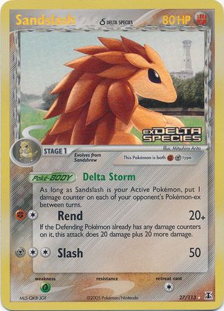 Sandslash (Delta Species) 027  - Reverse Holofoil Delta Species - Rare