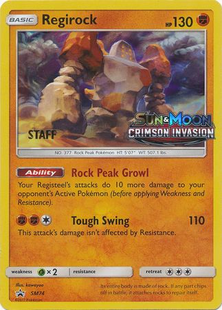 Regirock - SM74 (Prerelease) [Staff]  - Holofoil SM Promos - Promo