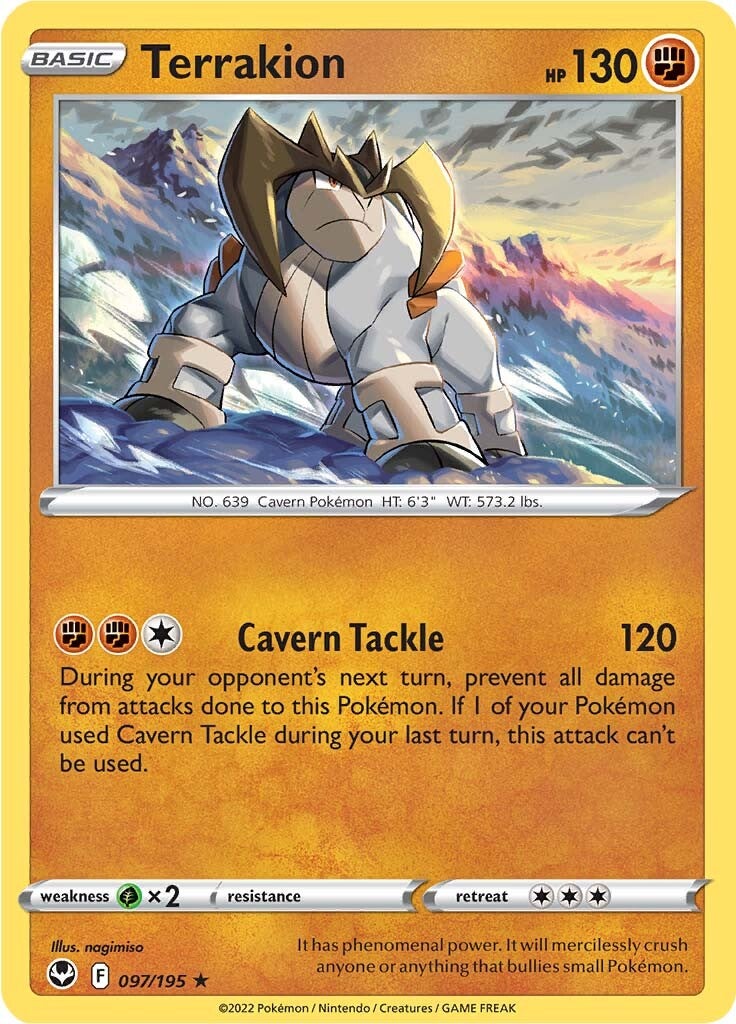 Terrakion 097  - Holofoil SWSH12 Silver Tempest - Holo Rare