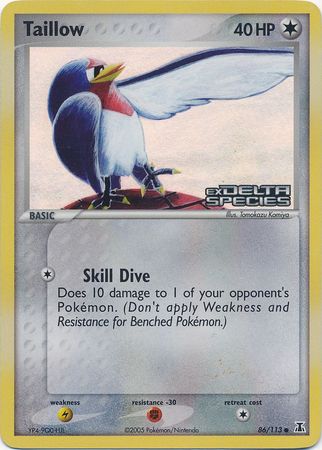 Taillow 086  - Reverse Holofoil Delta Species - Common