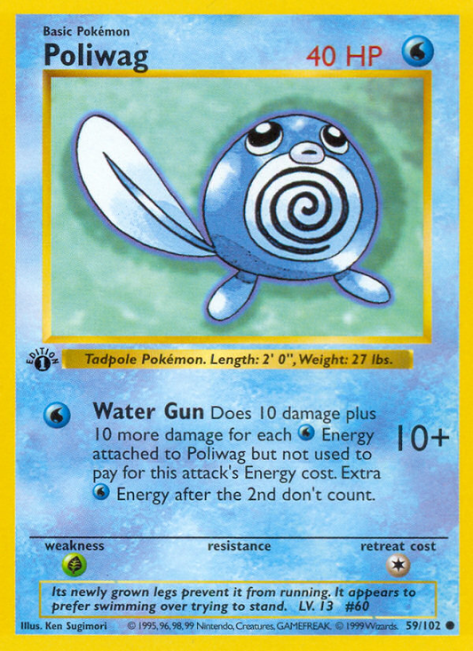 Poliwag 059/102  - 1st Edition Base Set Shadowless - Common