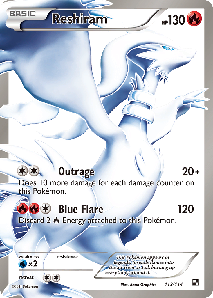 Reshiram (113 Full Art) 113  - Holofoil Black and White - Ultra Rare