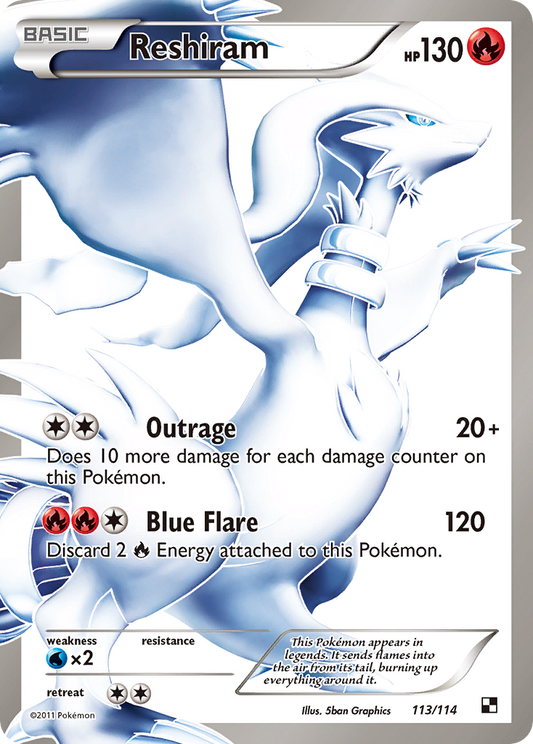 Reshiram (113 Full Art) 113  - Holofoil Black and White - Ultra Rare