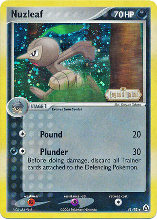 Nuzleaf  - Reverse Holofoil Legend Maker - Uncommon