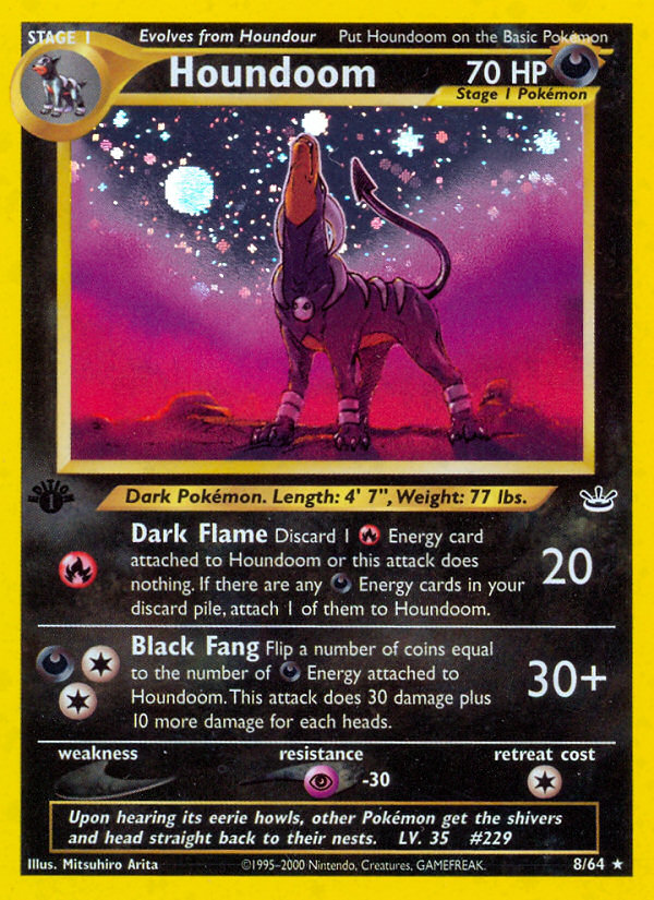 Houndoom  - 1st Edition Holofoil Neo Revelation - Holo Rare