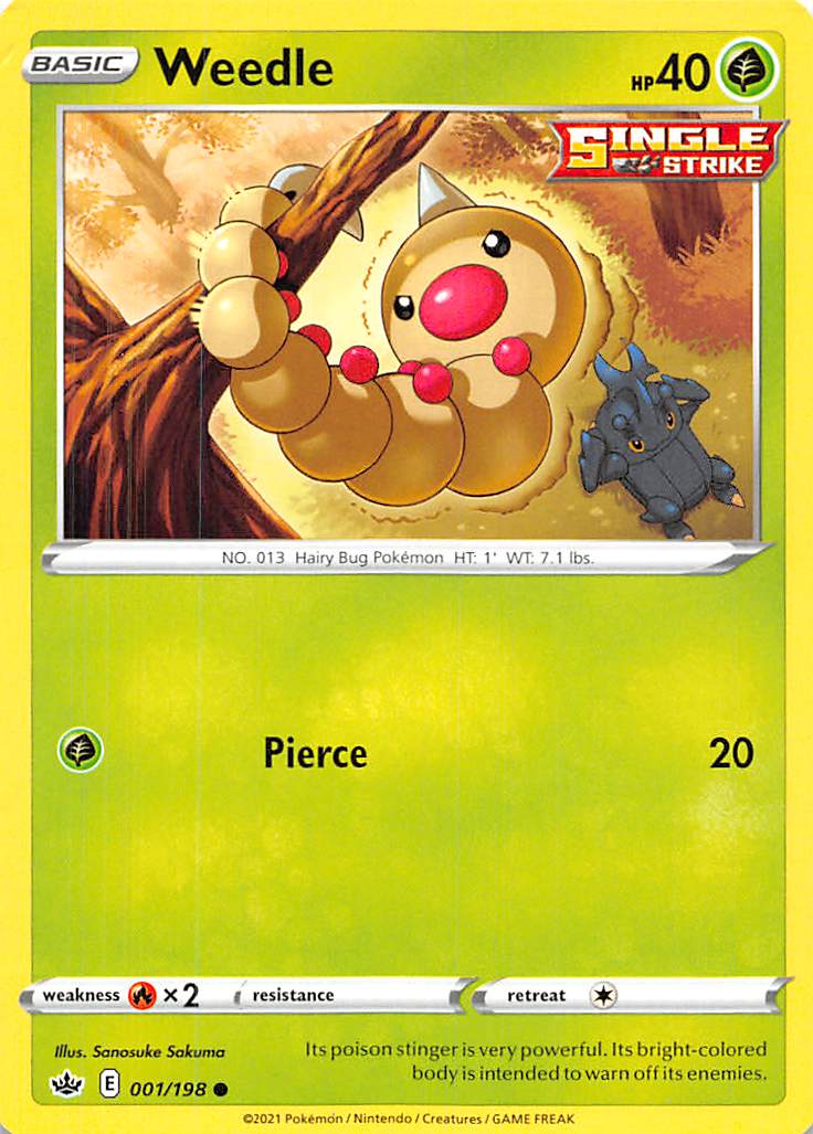 Weedle 001  SWSH06 Chilling Reign - Common