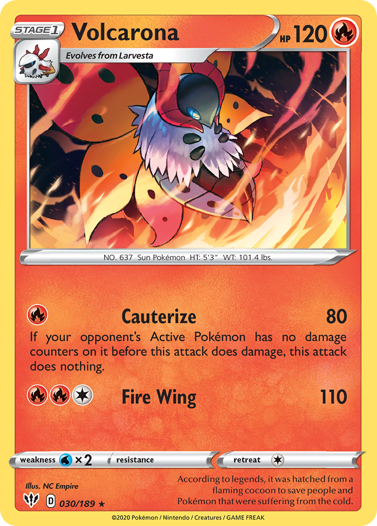 Volcarona 030  SWSH03 Darkness Ablaze - Rare