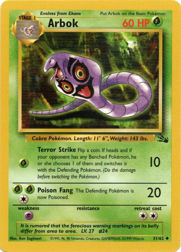Arbok 031  - Unlimited Fossil - Uncommon