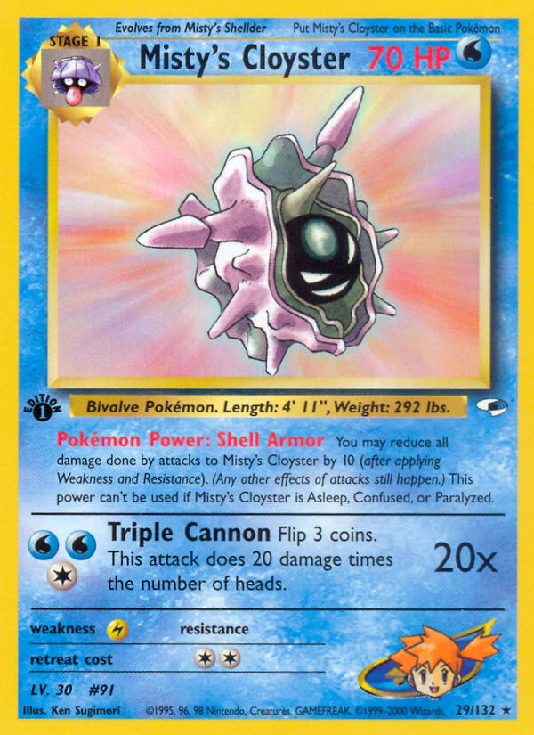 Misty's Cloyster 029  - 1st Edition Gym Heroes - Rare