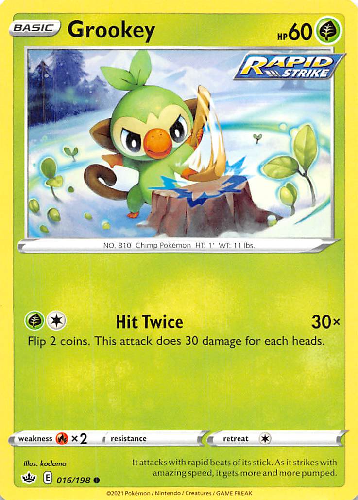 Grookey 016  SWSH06 Chilling Reign - Common