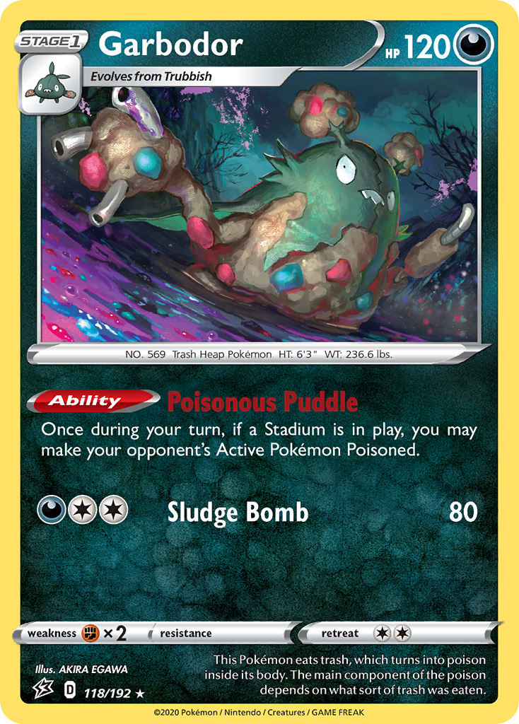 Garbodor 118  SWSH02 Rebel Clash - Rare