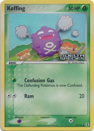 Koffing 072  - Reverse Holofoil Delta Species - Common