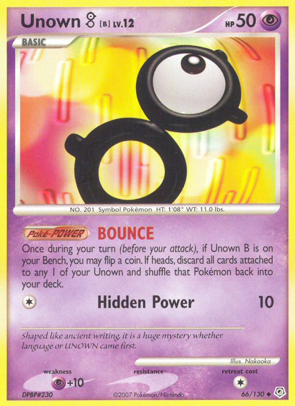 Unown [B] 066  Diamond and Pearl - Uncommon