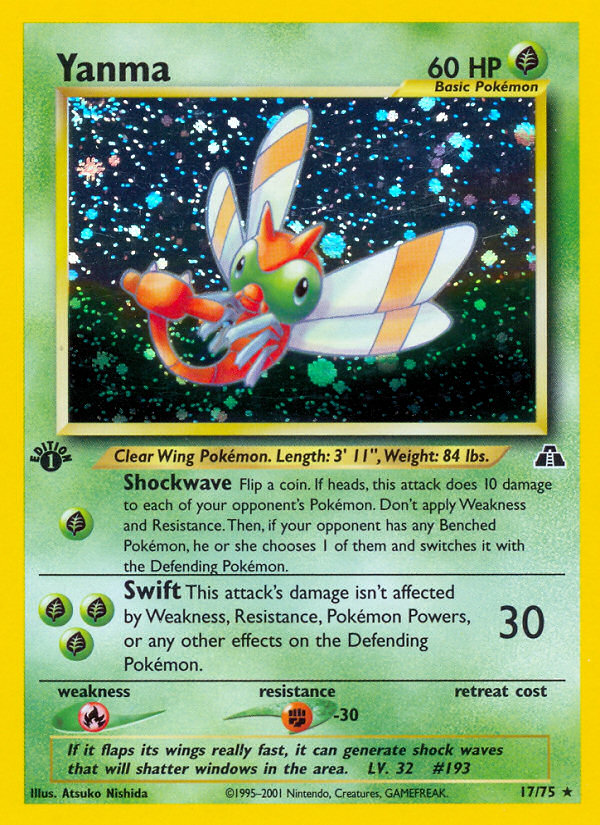 Yanma (17)/75  - 1st Edition Holofoil Neo Discovery - Holo Rare