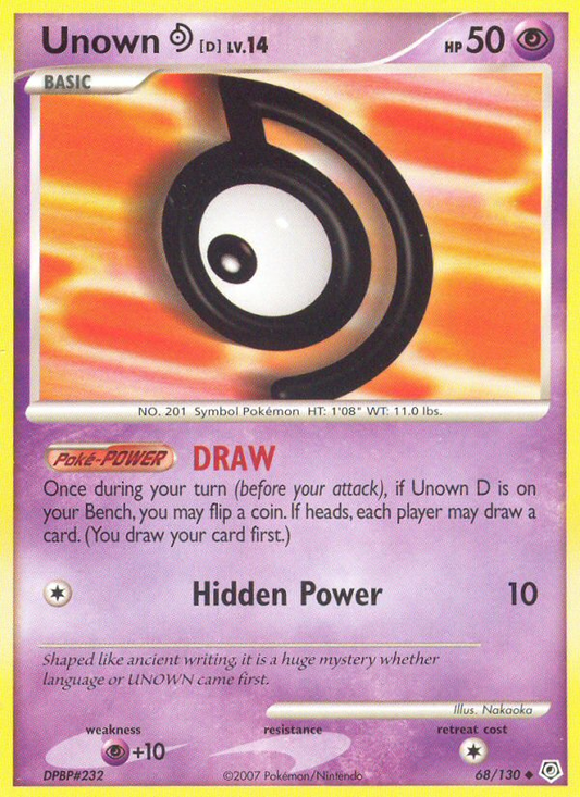Unown [D] 068  Diamond and Pearl - Uncommon