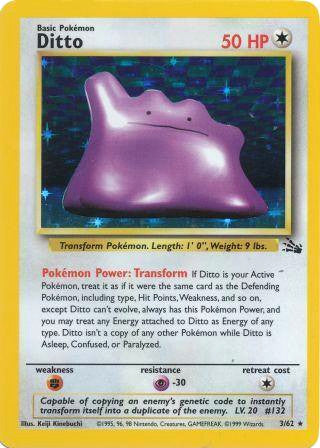 Ditto (3) 003  - 1st Edition Holofoil Fossil - Holo Rare
