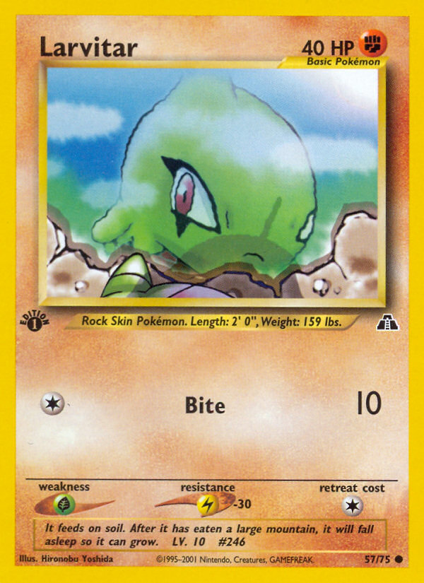 Larvitar 057  - 1st Edition Neo Discovery - Common