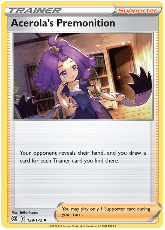 Acerola's Premonition 129  SWSH09 Brilliant Stars - Uncommon