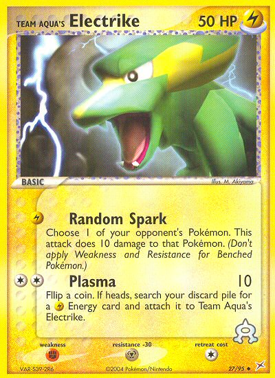 Team Aqua's Electrike - 27/95/95  Team Magma vs Team Aqua - Uncommon
