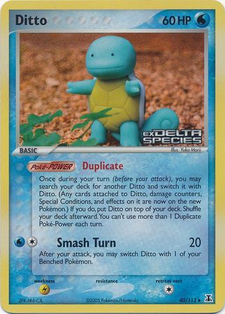 Ditto 040/113  - Reverse Holofoil Delta Species - Uncommon