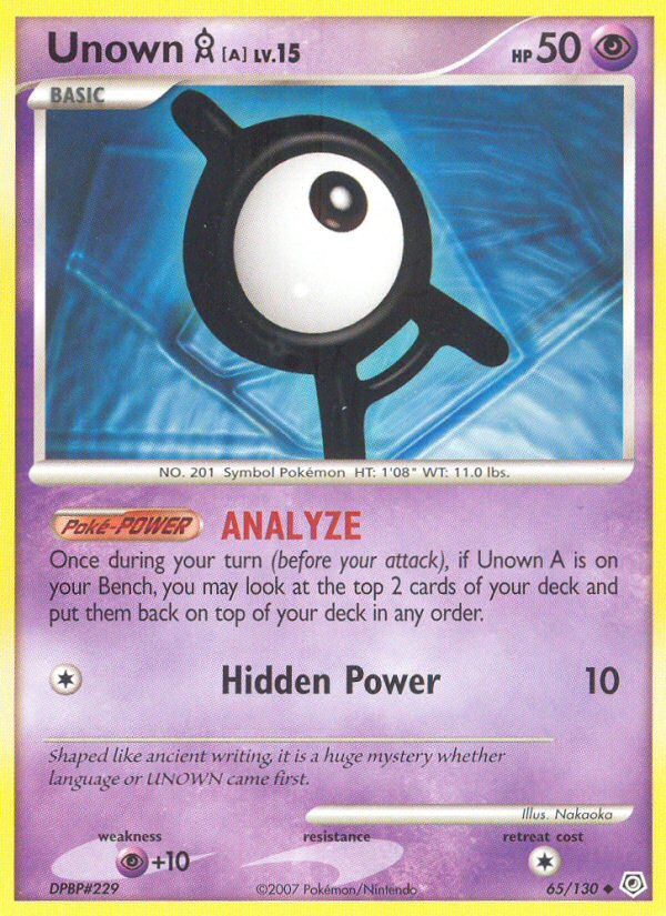 Unown [A] 065/130  Diamond and Pearl - Uncommon