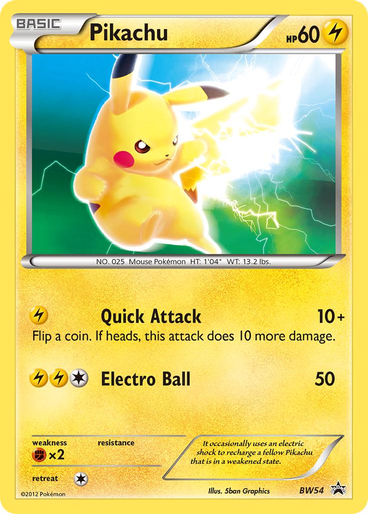 Pikachu - BW54  Black and White Promos - Rare