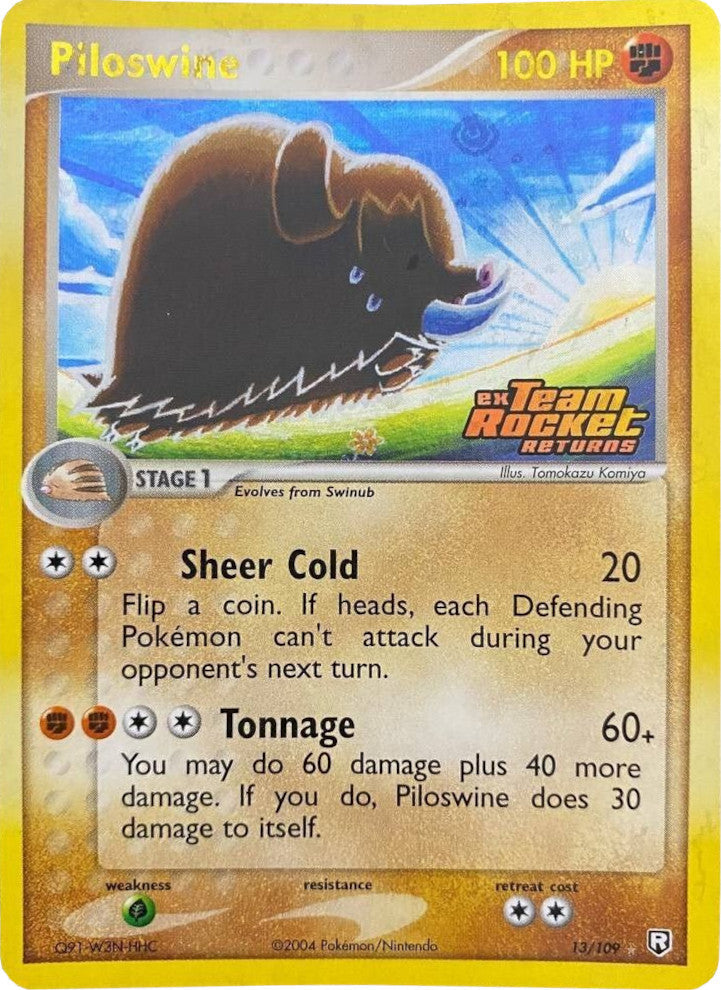 Piloswine 013  - Reverse Holofoil Team Rocket Returns - Holo Rare