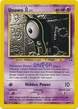Unown [A] (33)  - Unlimited Neo Discovery - Rare