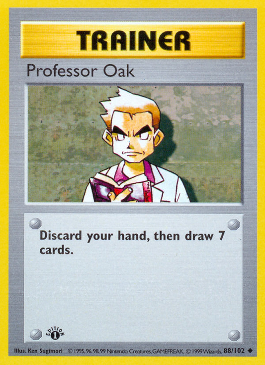 Professor Oak 088/102  - 1st Edition Base Set Shadowless - Uncommon