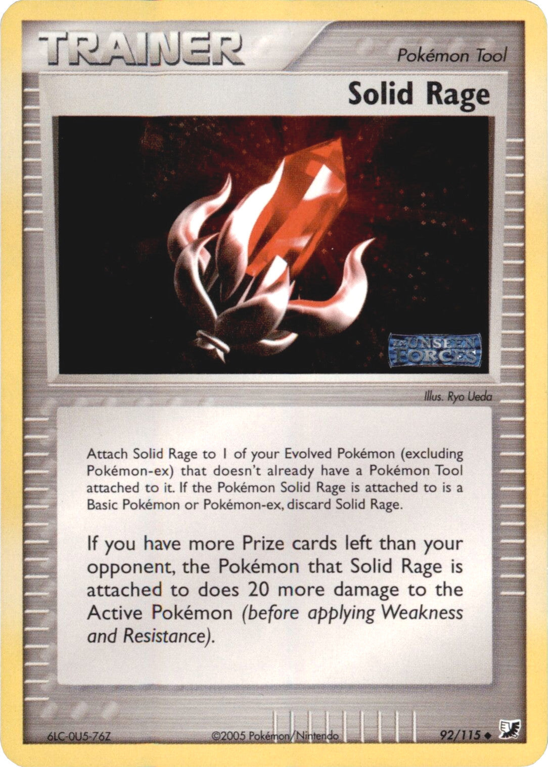 Solid Rage  - Reverse Holofoil Unseen Forces - Uncommon