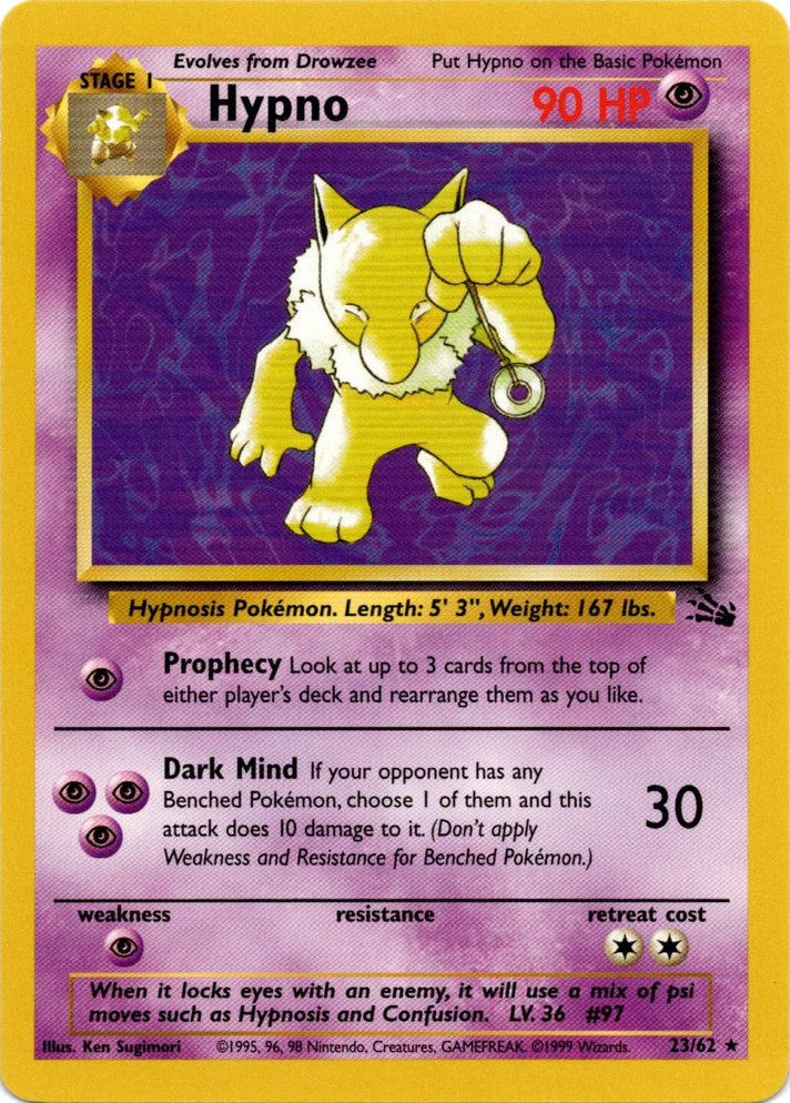 Hypno (23) 023  - Unlimited Fossil - Rare