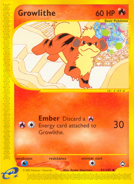 Growlithe (51) 051  Aquapolis - Uncommon